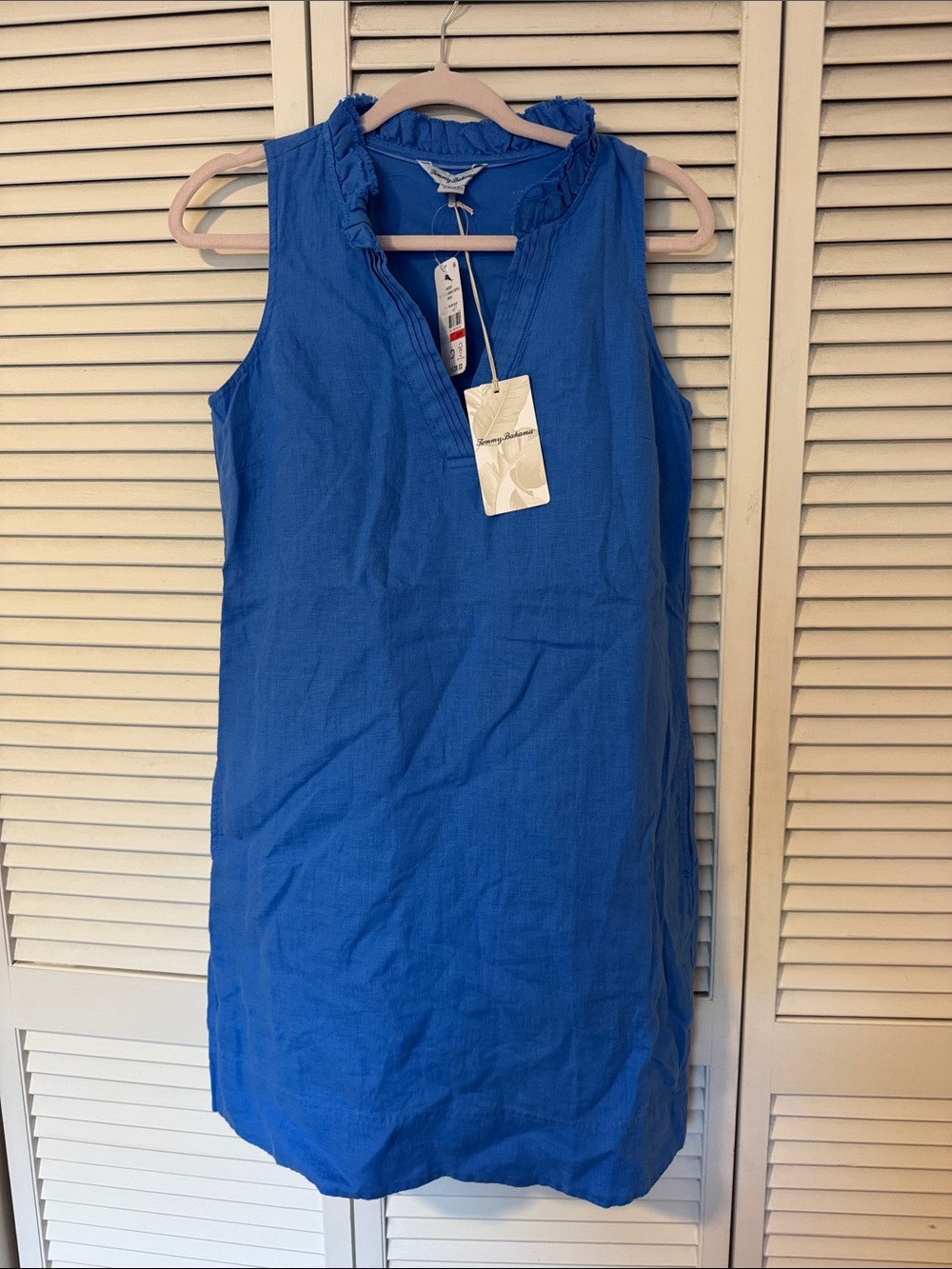 Tommy bahama Sleeveless Ruffle-Trim Shift Dress - Blue